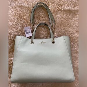 Nwt Kate Spade pale blue leather tote bag